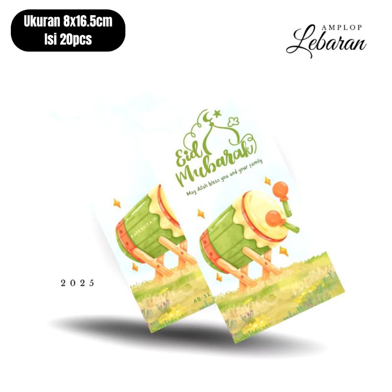 

Amplop Lebaran Premium 2025 Tanpa Dilipat Ukuran Besar 8x16.5cm Isi 20pcs Kertas Tebal 100gsm - Motif Eksklusif Lebaran 2025