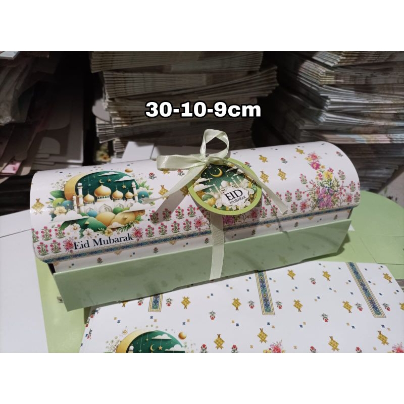 

Rollcake box Eid Mubarak 30-10-9cm @10pcs