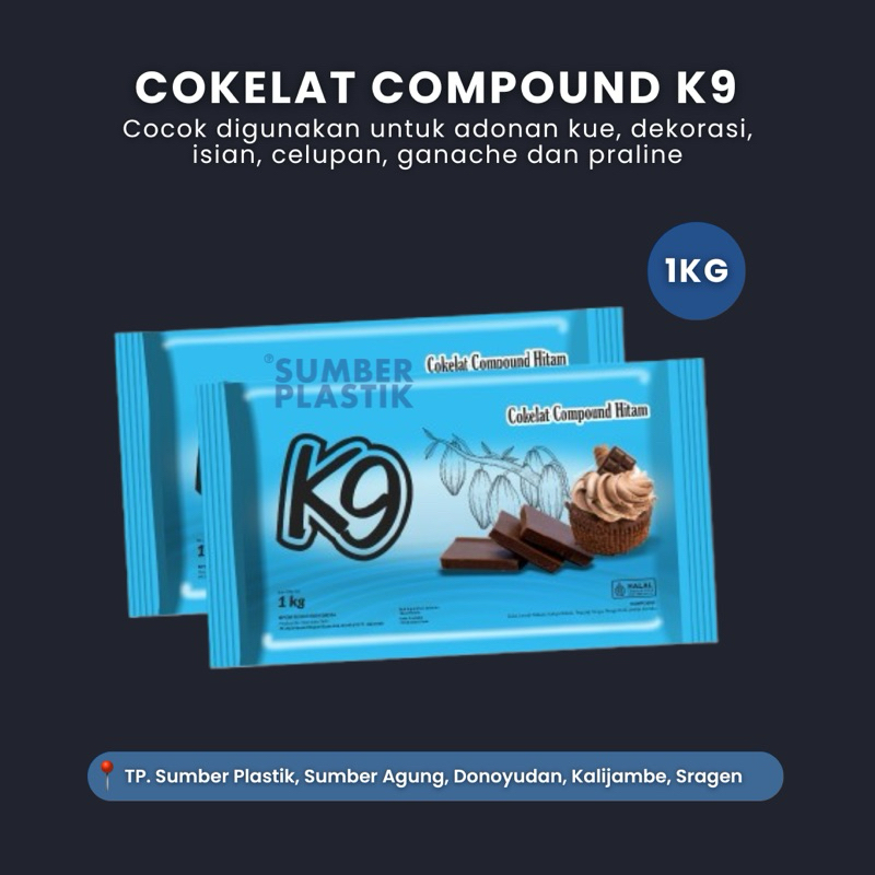 

Cokelat K9 Compound Hitam 1kg - untuk adonan kue, celupan dll