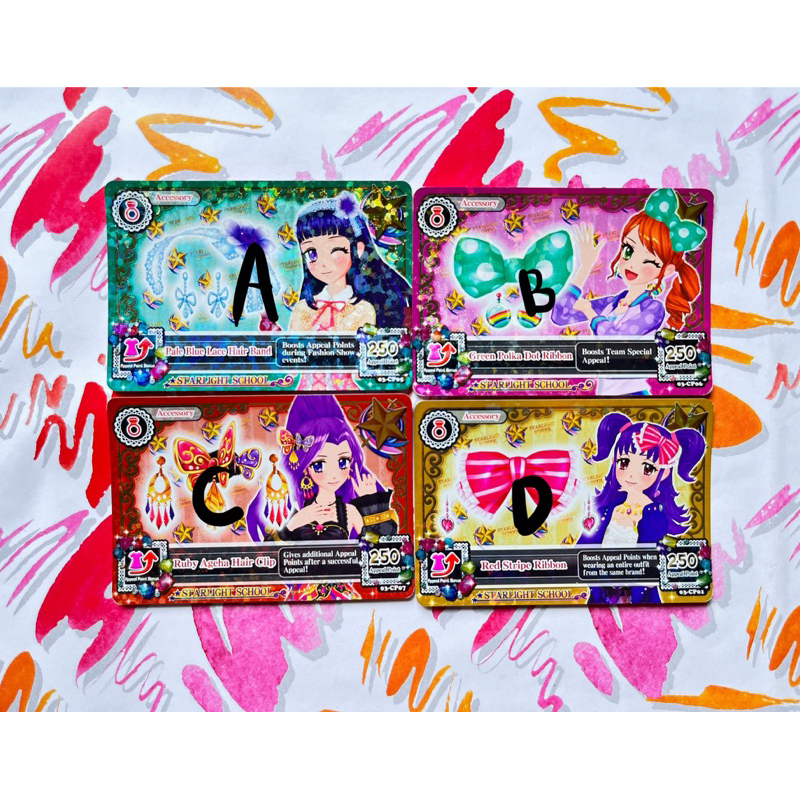Kartu Aikatsu Starlight Academy Idol Accessory Campaign Mizuki Yuka Asami Michelle Hikari Original L