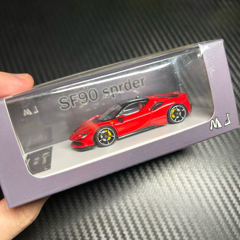 MJ Model Ferrari SF90 Spider Rosso Corsa Diecast Ferrari SF90 Red Skala 1:64 Ferrari SF90