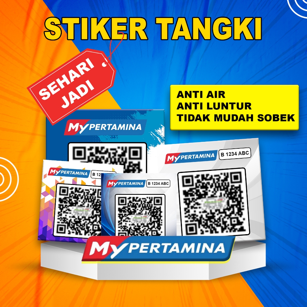 

cetak stiker my pertamina / stiker tangki mobil / stiker barcode