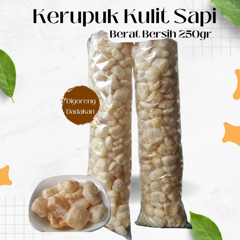 

Kerupuk Kulit Sapi 250gr ORIGINAL di goreng dadakan