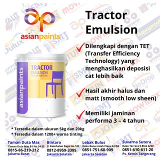 CAT TEMBOK INTERIOR ASIAN PAINT TRACTOR EMULSION WARNA TINTING 5 KG
