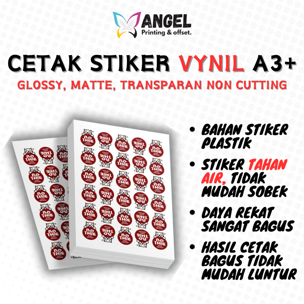 CETAK STIKER VYNIL TAHAN AIR A3+