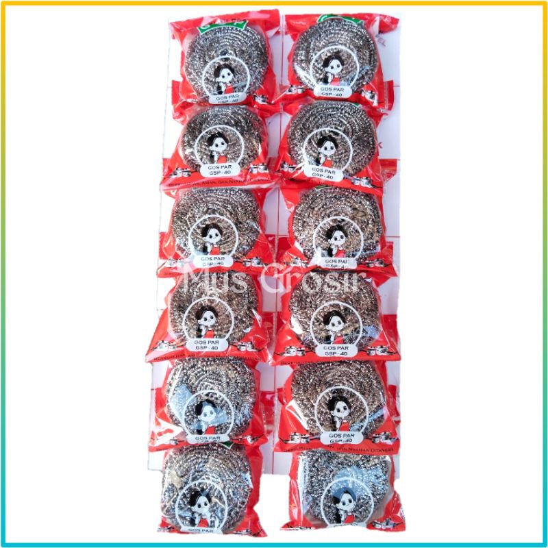 Gosok Gosokan Panci Sabut Cuci GSP40 Isi 12 Pcs Bahan Stainless
