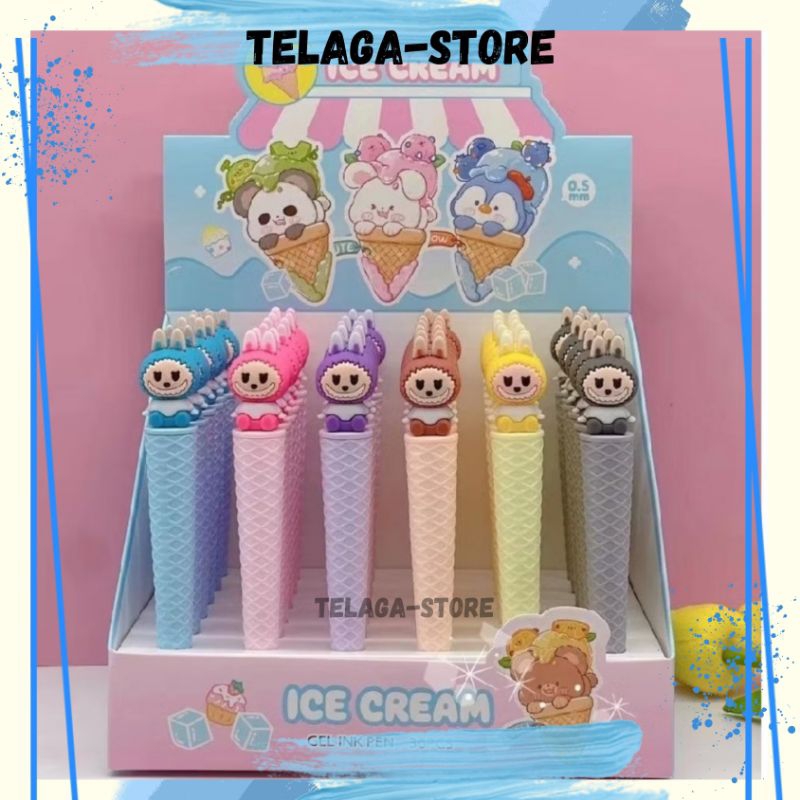 

PULPEN LABUBU ICE CREAM CONE, PENA GEL LALUBU