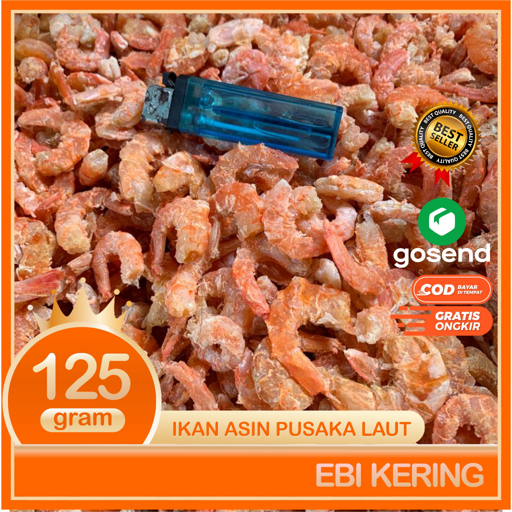 

JKL Udang Ebi Ikan Asin Ebi Kering Besar Super Bersih Segar Dan Fresh 125 gram