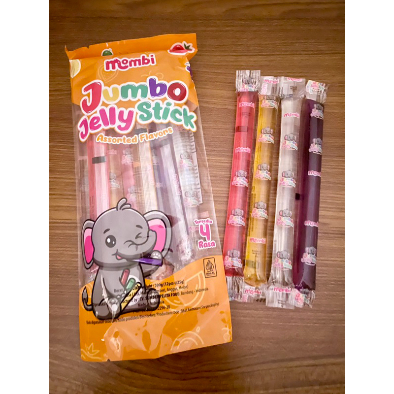 

Mombi JUMBO JELLY STICK assorted flavors / 1 pack isi 12pcs / 1 dus isi 10 pack