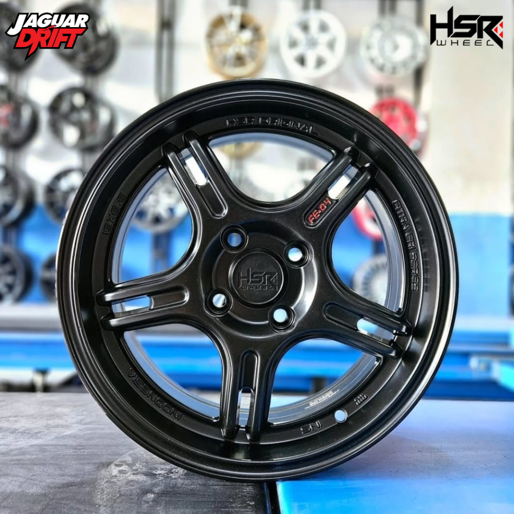 Velg Racing R15 Inch Palang 5 Terbaru Peleg Hsr Fe04 Ring 15 Lebar 6,5 Pcd 4x100 Warna Hitam Dop Pnp