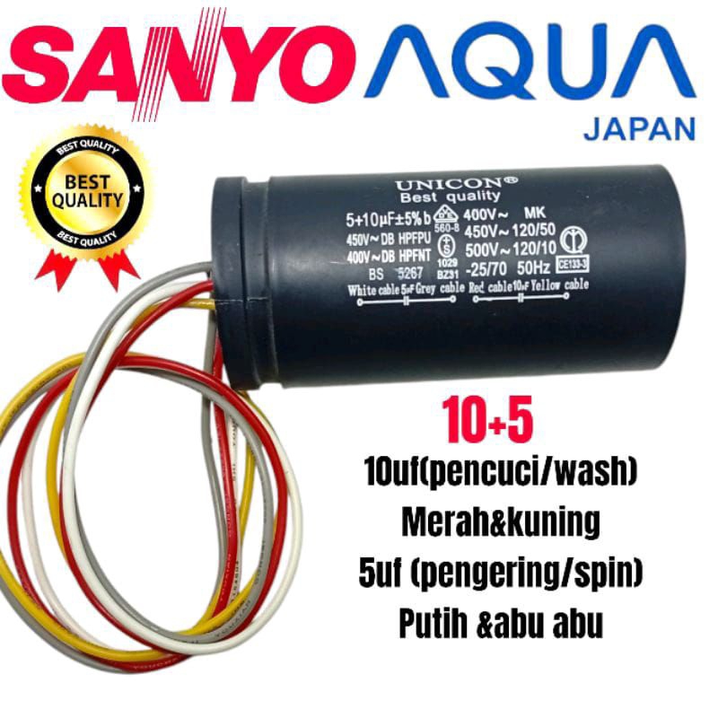 Kapasitor mesin cuci Aqua QW755XT