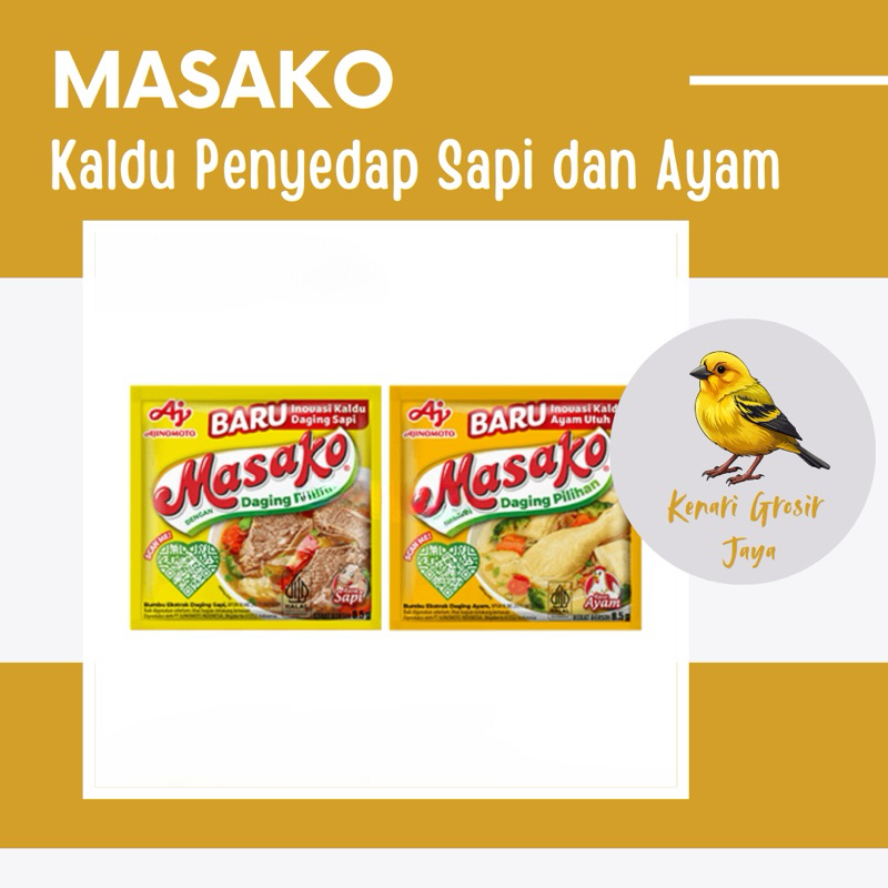 

Masako Bumbu Penyedap Rasa Kaldu Ayam dan Sapi Renceng 8.5 Gram x 12 Sachet