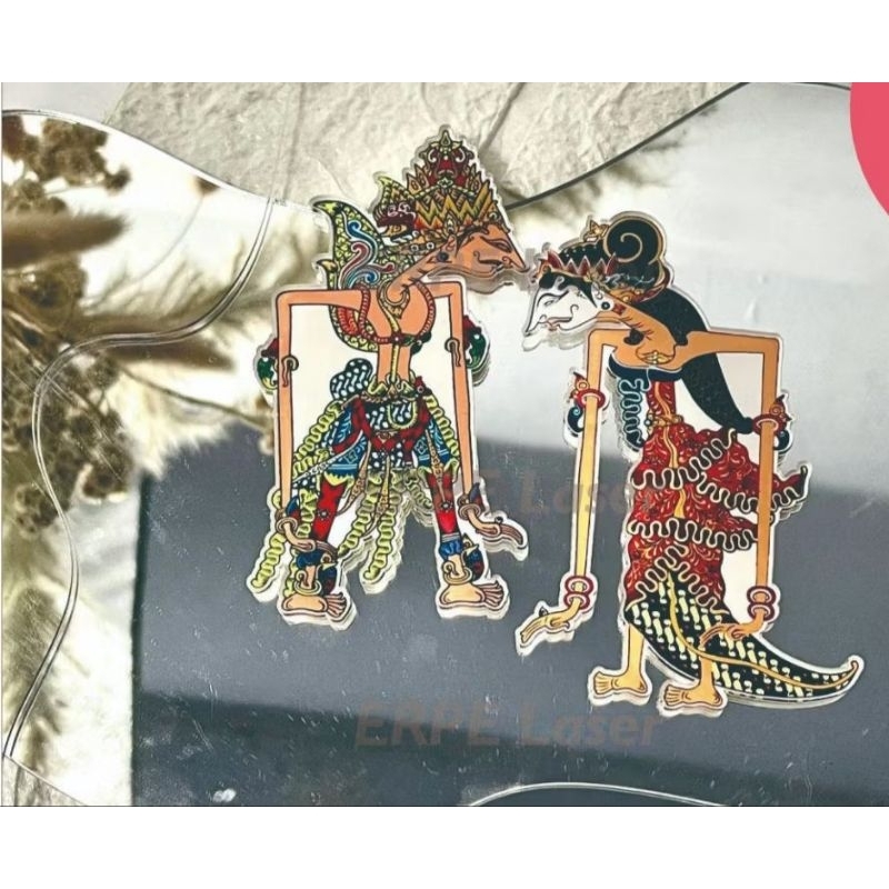 wayang akrilik warna & nama akrilik grafir gold