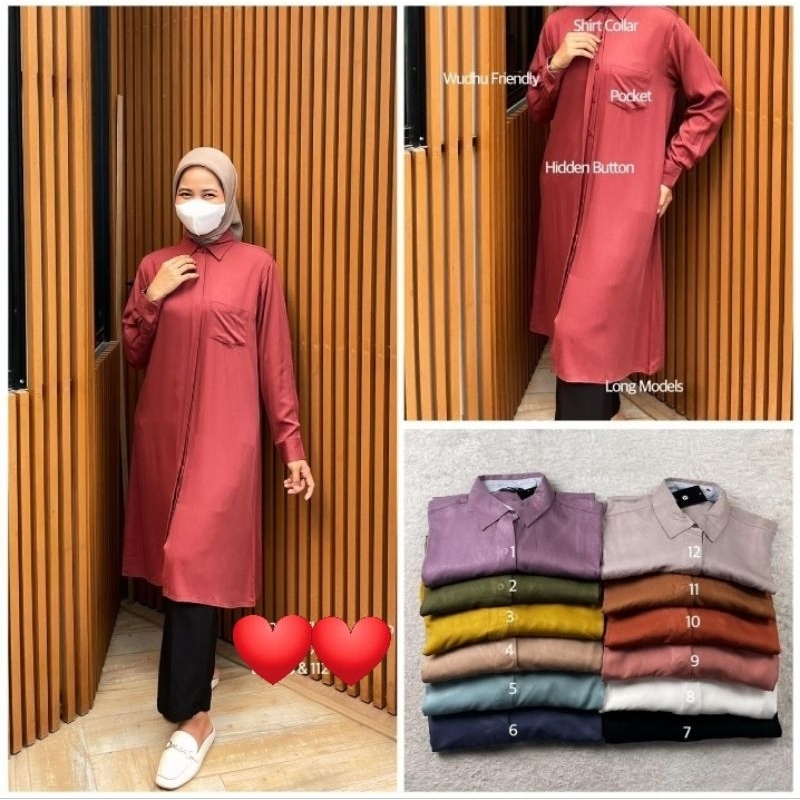 Kemeja Nurama Original/ Kemeja Tunik Nurama/ Kemeja Tunik/ Tunik Polos/ Tunik Rayon/ Kemeja Polos/ K