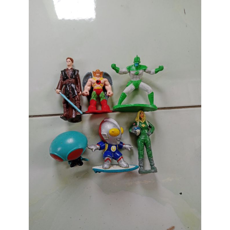 mainan /figure mini stawars & marvel black panter hawks dc comics. ultraman