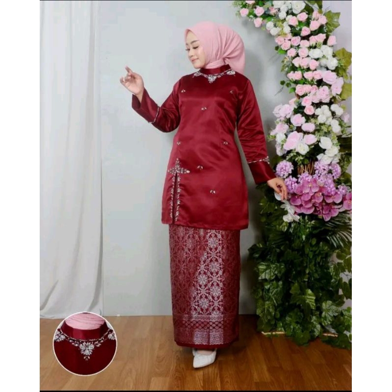 set tunik Malay songket tunik Roseli tunik kebaya Malay set kebaya muslim set kebaya Payet