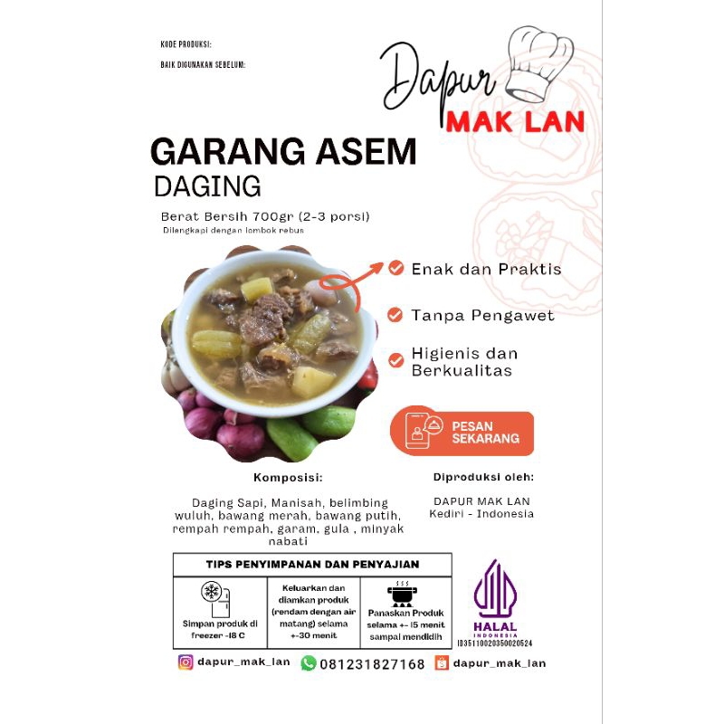 

Korzaln Garang Asem Ayam Kampung Dan Daging Ala Dapur Mak Lan Halal