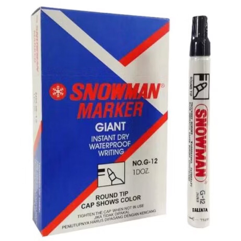 

Spidol Snowman Pemanen Marker Giant Instant Dry Waterproof Writing No. G-12 1 buah