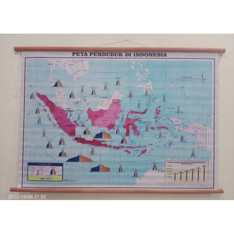 

Peta Bingkai Kepadatan Penduduk Di Indonesia Besar ukuran 175 x 120cm