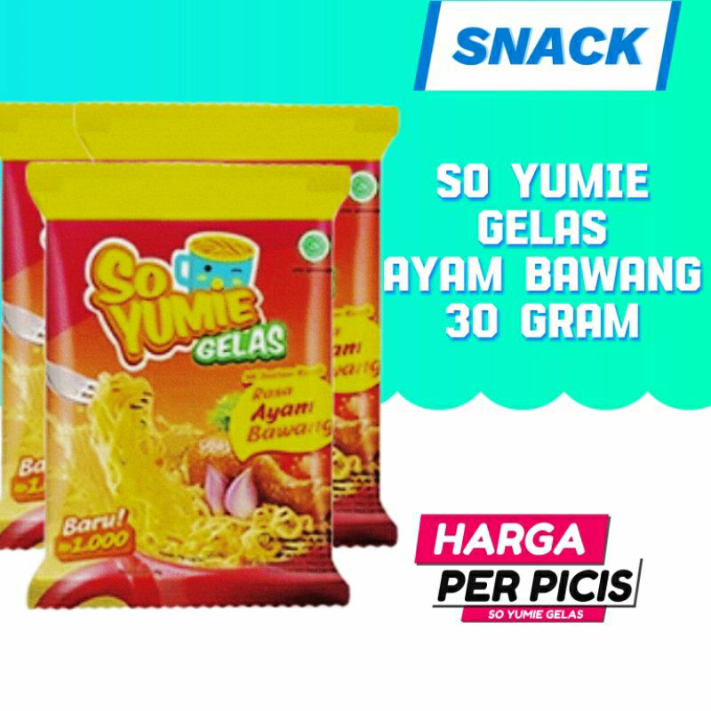 

So yumie gelas 30 gram, Ayam bawang, Kari ayam, Soto ayam, Baso sapi