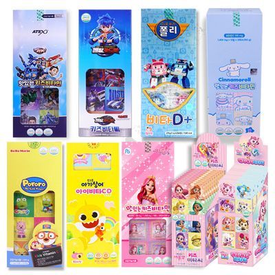 

5 Strip Ecer Korean Candy Pororo, Baby Shark, Little Bus Tayo, Secret Juju, Robopoli Vitamin Candy
