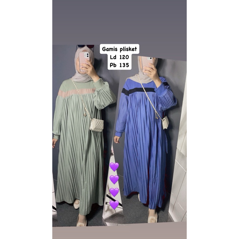 gamis plisket || gamis plisket murah || gamis plisket murah