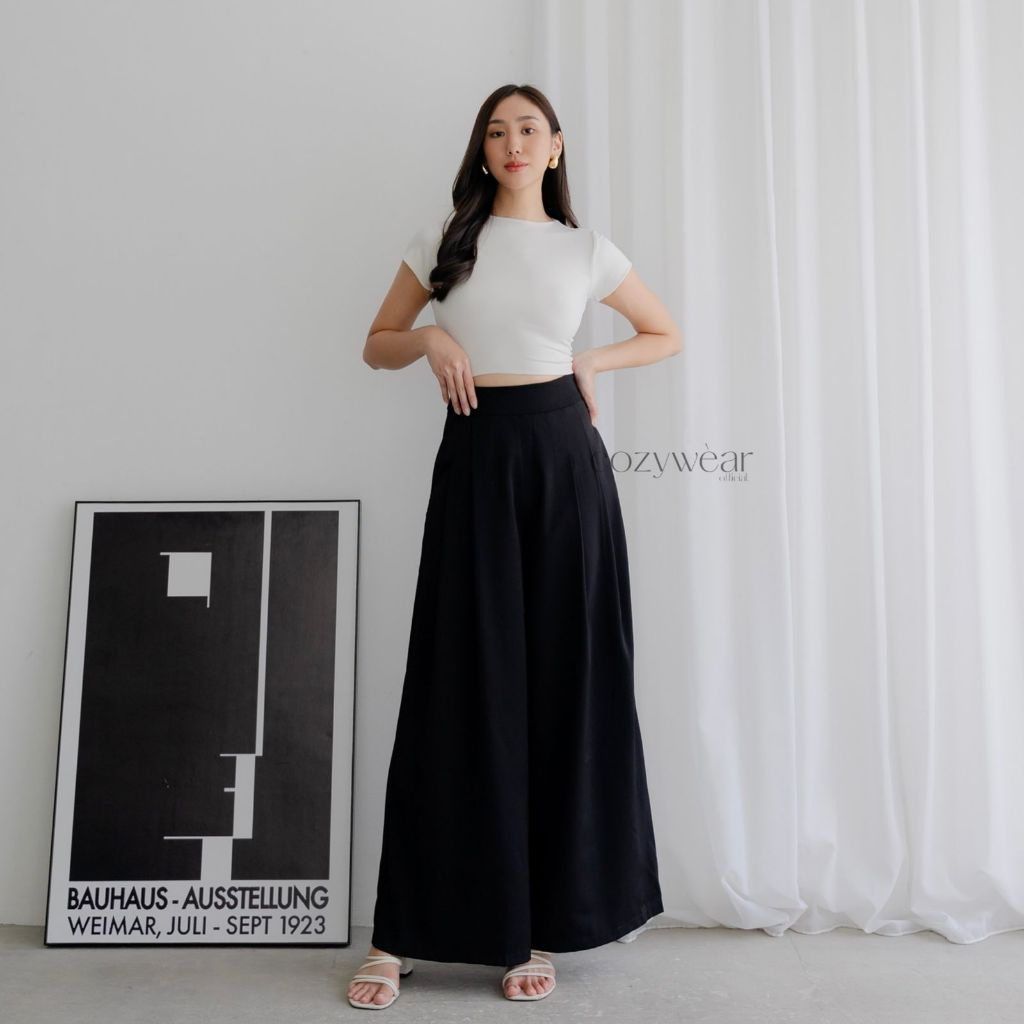 [COZY.WEAR] YURA PANTS  (110) | Celana Highwaist Wanita Kulot Pants Celana kain wanita Celana kantor