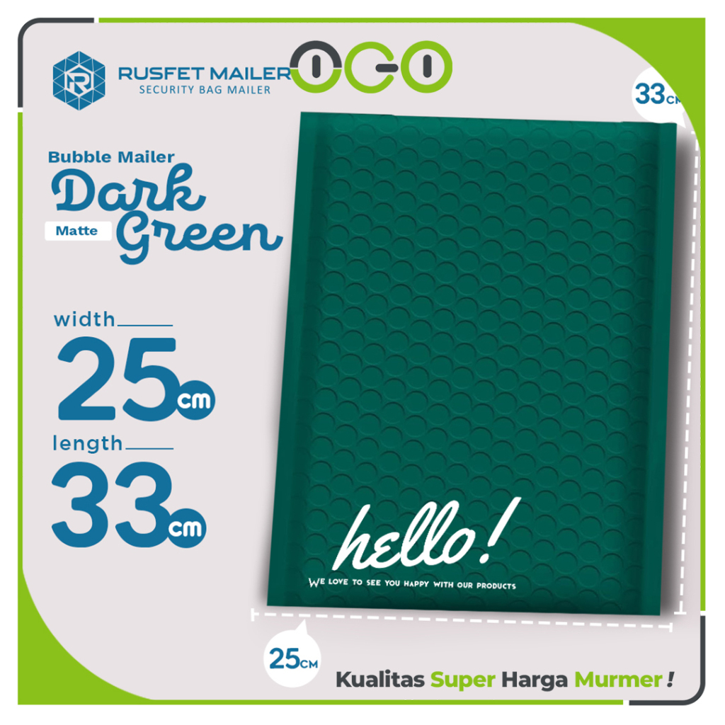 

Amplop Bubble Mailer Polos Dark Green 25 x 33 cm Harga Ecer Amplop Packing Olshop Termurah Rusfet