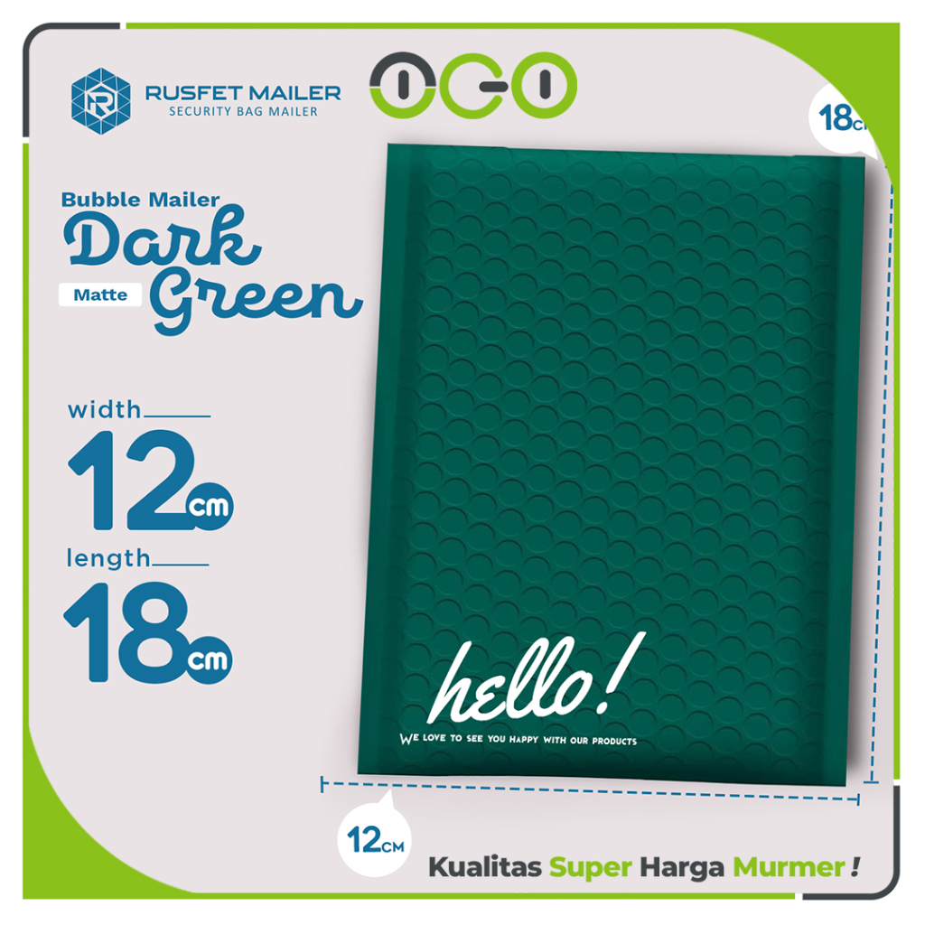 

Amplop Bubble Mailer Polos Dark Green 12 x 18 cm Harga Ecer Amplop Packing Olshop Termurah Rusfet