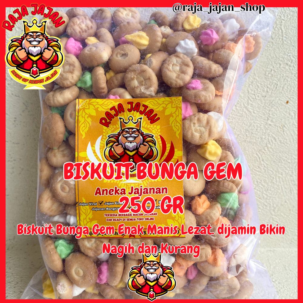 

Biskuit Bunga Gem Renyah dan Manis - Camilan Lezat 250gr/500gr