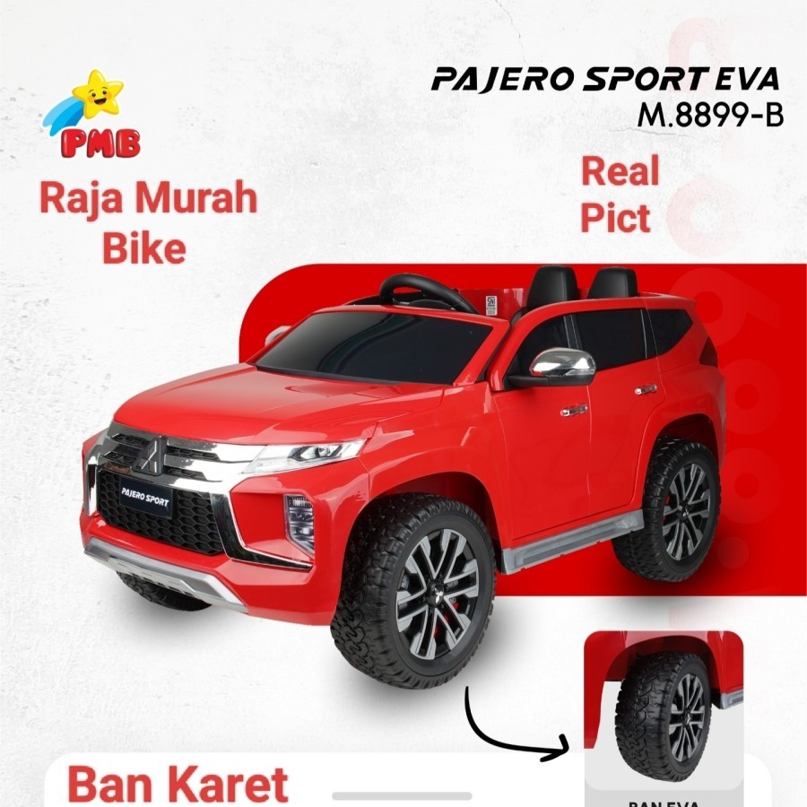 Mainan Anak Mobil Aki Pajero 8899B Ban Karet Mobilan Aki Pajero Remote Dan Manual