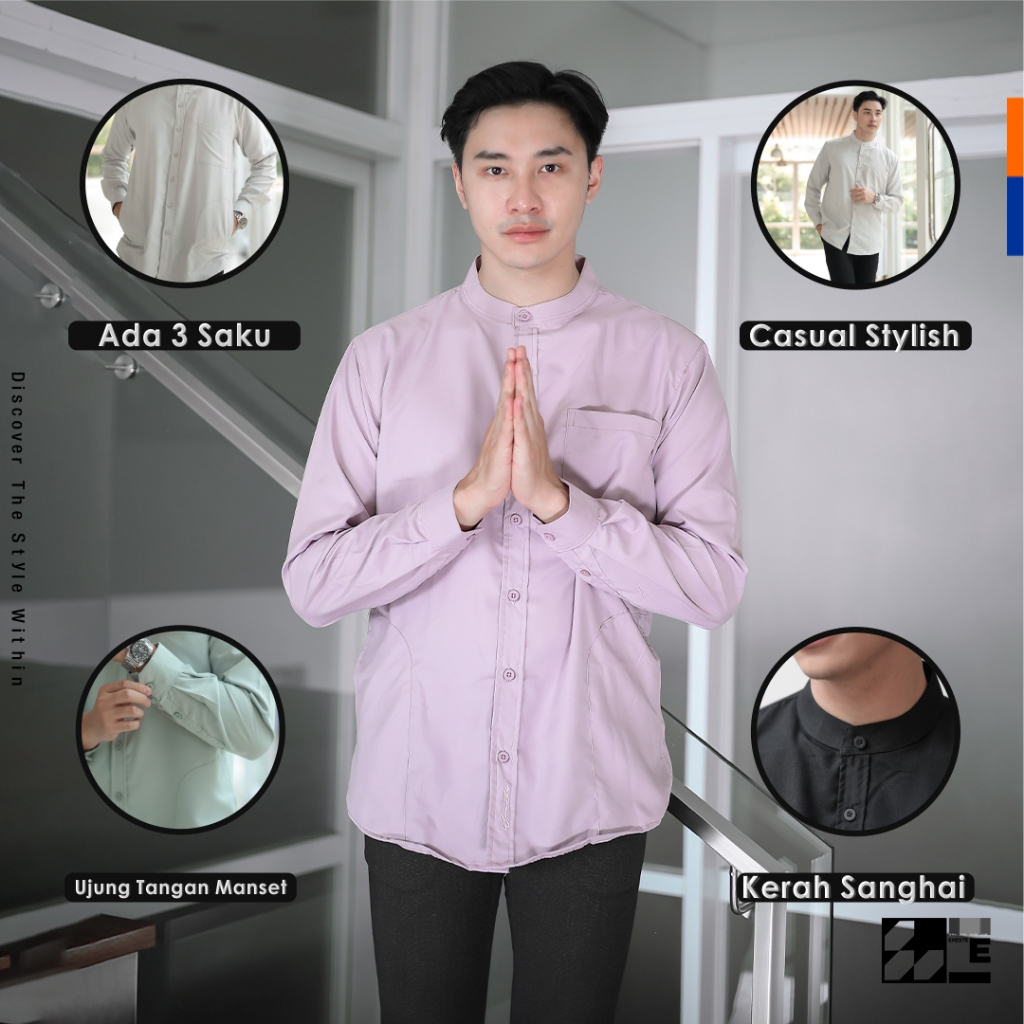 Ereste Baju Koko Pria Ascetic Lilac