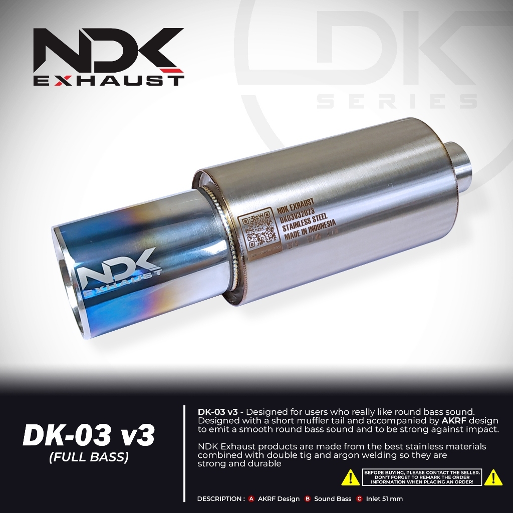 NDK EXHAUST MUFFLER DK-03 V3 MOBIL DAIHATSU GRAND MAX KNALPOT RACING MOBIL