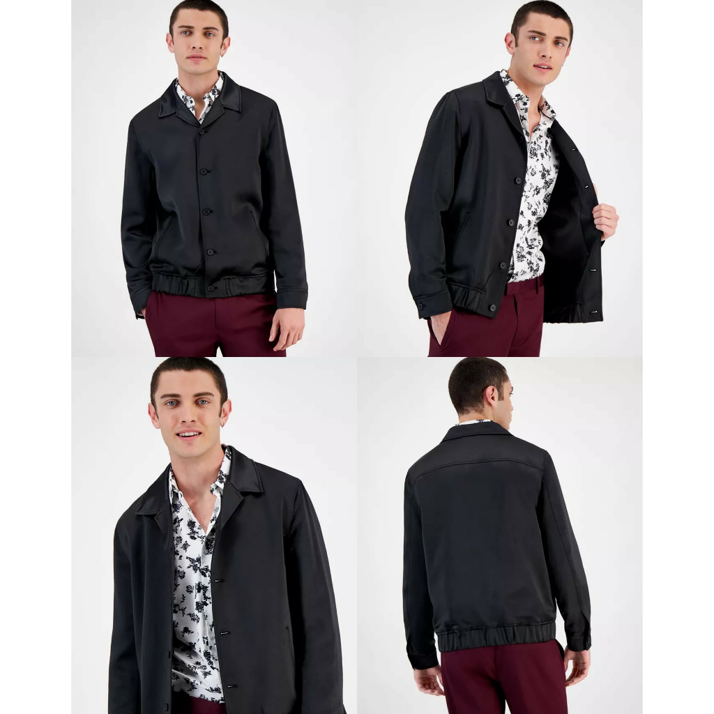INC Men's Sam Regular-Fit Satin Shirt Jacket - 7230