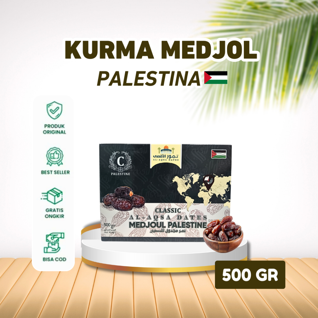 

Kurma Medjoul Palestina Al-Aqsa Dates Large Premium 500gr | Mejool Palestina | Palestin Medjol Medjool | Murah Berkualitas