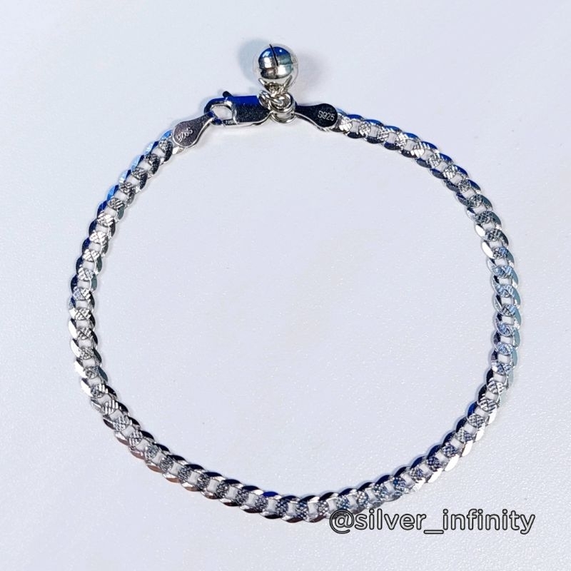 Gelang pria  Perak Asli Silver 925 || Model sisik naga ukir
