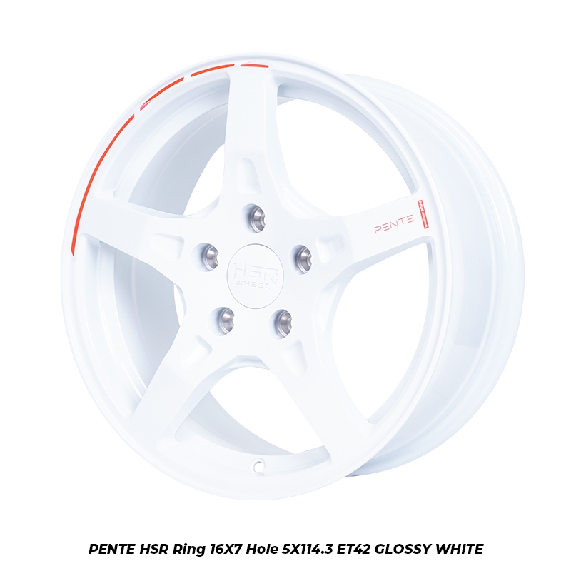 VELG MOBIL RACING HSR PENTE RING 16 LUBANG 5 WARNA PUTIH
