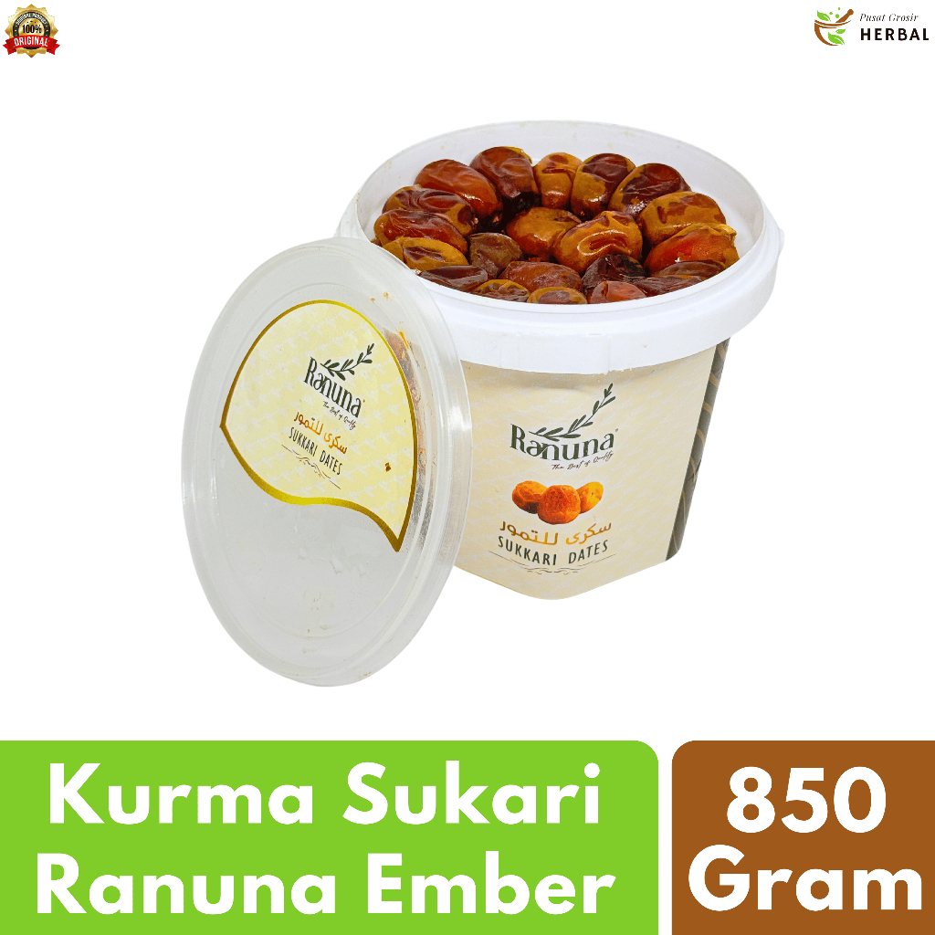 

Kurma Sukari al qassim Ember 850 Gram Premium Quality Grade A | Kurma Sukkari Oleh Oleh Haji & Umroh