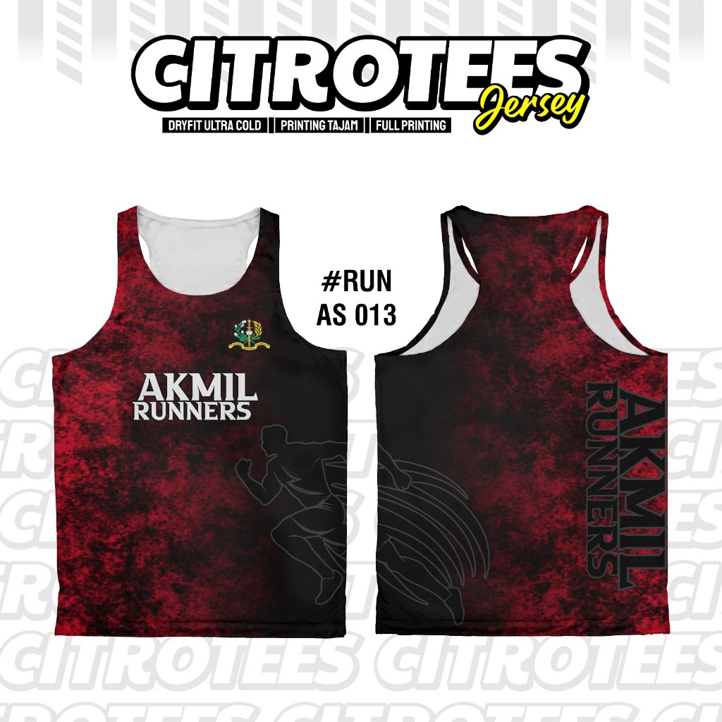 CITROTEES - SINGLET RUNNERS AKMIL | FREE CUSTOM | FULL PRINTING