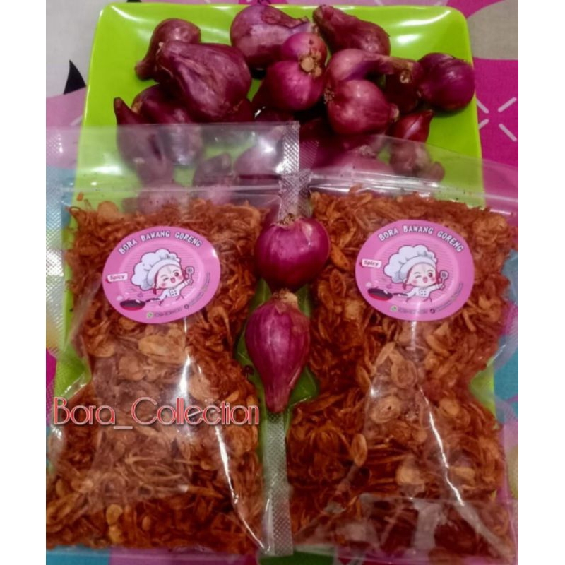 

Bawang Goreng Asli 100% Original Pedas Berkulitas Gurih Enak Renyah 100GR
