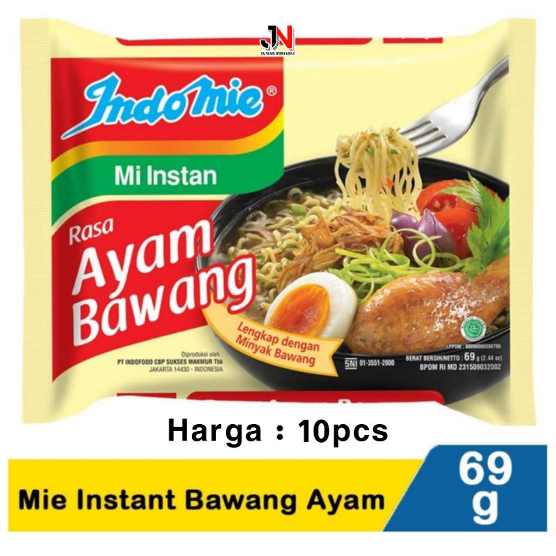 

Indomie Ayam Bawang @69gr Harga 10pcs/bungkus