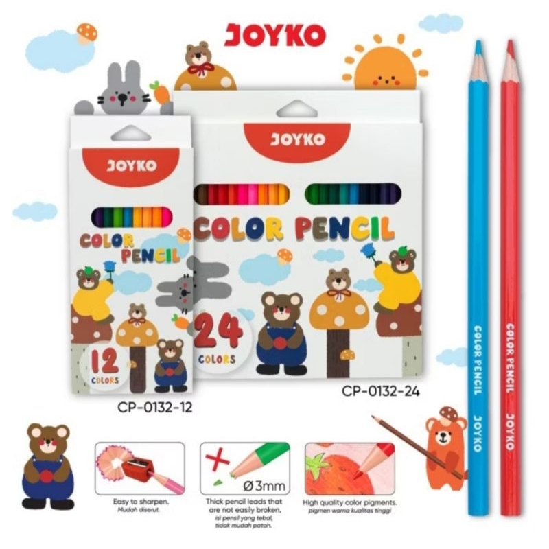 

COLOR PENCIL/PENSIL WARNA JOYKO 12 WARNA CP-0132-12 / 24 WARNA CP-0132-24