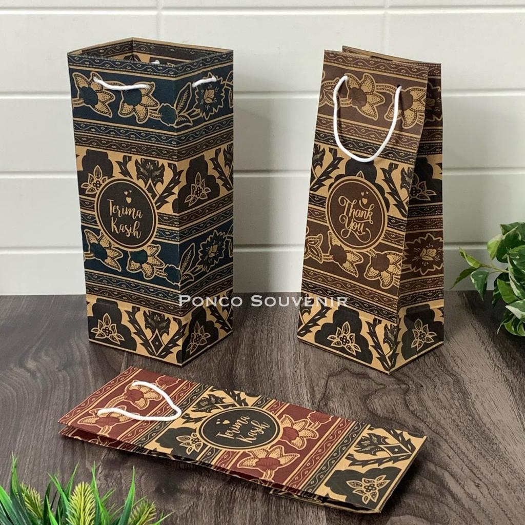 

25 Pcs Paper Bag Motif Batik Tenteng Tali 10 x 8 x 25.5 Cm