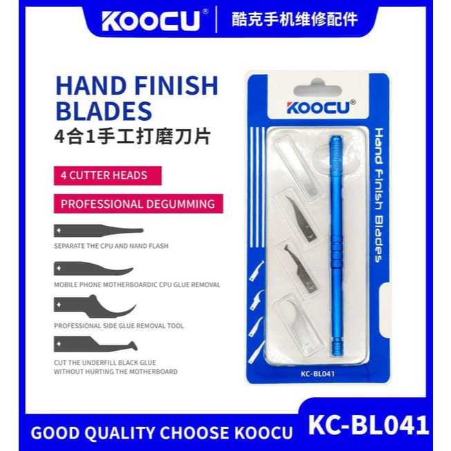 

PISAU IC KOOCU BL041/ PISAU IC CPU KOOCU BL-041 4 in 1 HAND FINISH SEXY BLADES SET FOR PCB UNDERFILL CLEAN