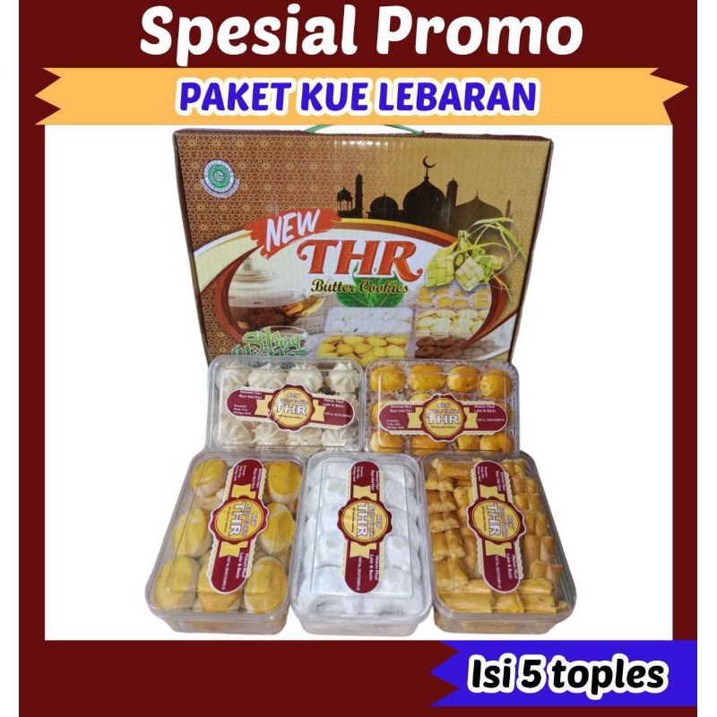 

KUE KERING KUE LEBARAN NEW THR ISI 5 TOPLES hampers