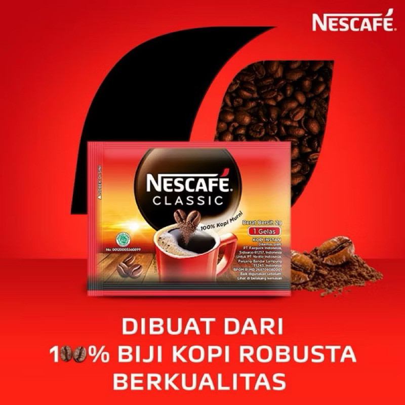 

NESCAFE Classic Kopi Hitam 2gr Sachet (10) x 6