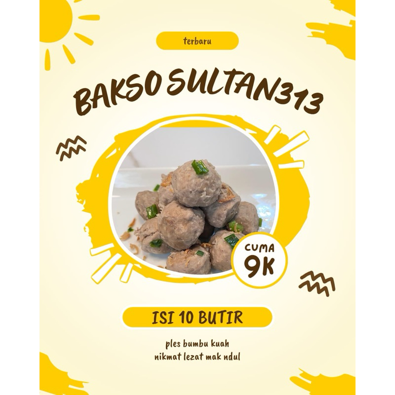 

Pentol Bakso Sultan313 Isi 10 Promo Plus Bumbu Kuah