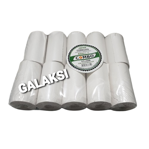 

[1 PAK/10PCS] [ COMBO ] THERMAL PAPER / KERTAS THERMAL / KERTAS KASIR THERMAL 57X30 CORELESS COMBO
