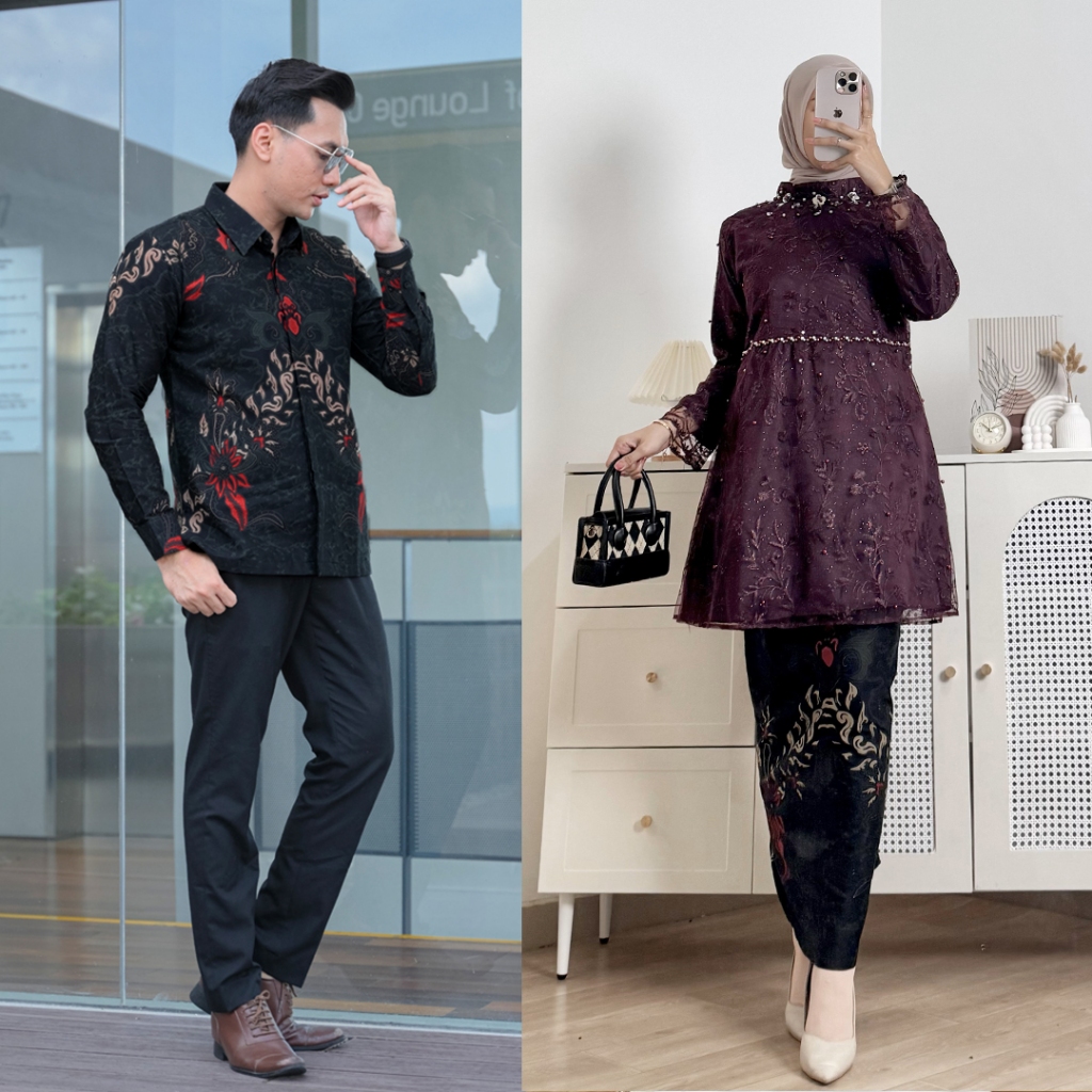 Batik Couple Termurah- Kebaya Modern Kemeja Rok Batik Furing Slimfit Kalisa Lamaran Wisuda Kondangan