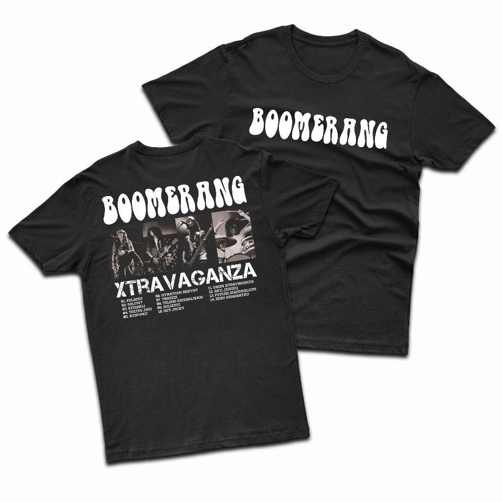 Kaos Band Boomerang | Kaos Boomerang band Music Rock 90n | Tshirt Boomerang Bahan Katun Combad 24s P